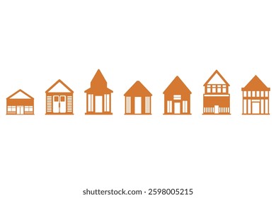House Building Icon Set Design