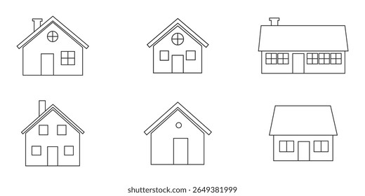 House and building icon set. Home button icons set. Home page icon. Simple house symbols. Building icon. Vector illustration. eps 10