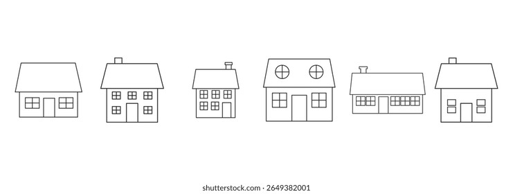 House and building icon set. Home button icons set. Home page icon. Simple house symbols. Building icon. Vector illustration. eps 10