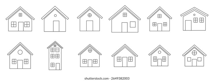 House and building icon set. Home button icons set. Home page icon. Simple house symbols. Building icon. Vector illustration. eps 10