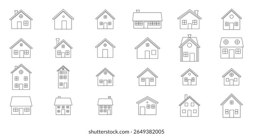 House and building icon set. Home button icons set. Home page icon. Simple house symbols. Building icon. Vector illustration. eps 10