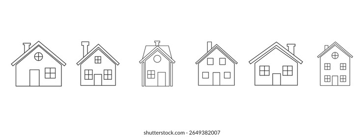 House and building icon set. Home button icons set. Home page icon. Simple house symbols. Building icon. Vector illustration. eps 10