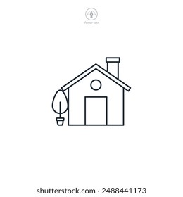 House building Icon symbol vector illustration isolated on white background