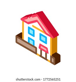 Hausbausymbol Vektor. Isometrisches Hausbauzeichen. farbige einzelne Symbolillustration