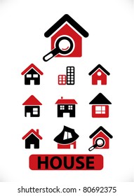 house & building icons, vector illustration