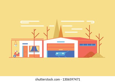 House building illustration