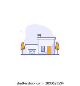 house building illustration flat design. vector eps 10