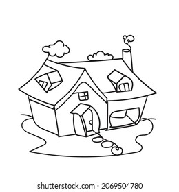 house building illustration icon vector