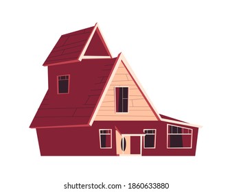 House building isolated, cartoon vector illustration