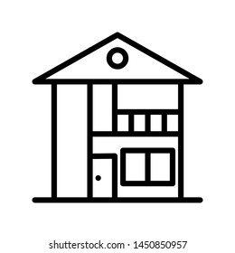 House or building isolated on white background ,Thin line icon ,Vector Illustration for symbol web or app stock