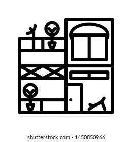 House or building isolated on white background ,Thin line icon ,Vector Illustration for symbol web or app stock