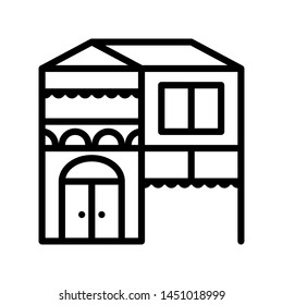 House or building isolated on white background ,Thin line icon ,Vector Illustration for symbol web or app stock