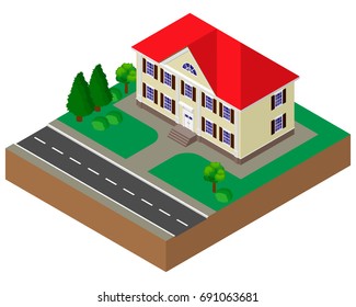 House. Building. Isometric.