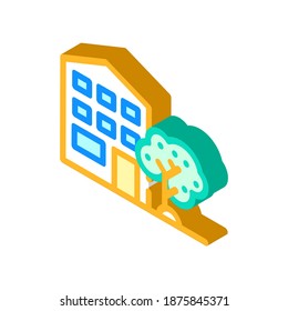 house building isometric icon vector. house building sign. isolated symbol illustration