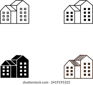 HOUSE BUILDING LANDSCAPE APARTMENT ICON