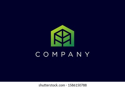 House and building with leaf logo design template.green home concept icon