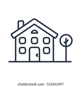 House Building Line Icon