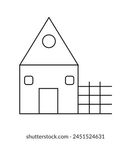 House building line icon. house icon, home, line symbol on white background. Home simple line vector icon. Real Estate symbol, logo illustration. Vector illustration. Eps file 276.