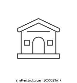 House building line outline icon isolated on white