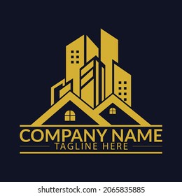 house building logo design element. luxury real estate logo design, vector illustration concept
