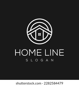  house building logo design logo line