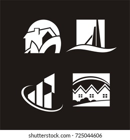 House or building logo design package template vector