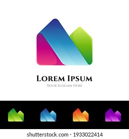 House Building Logo Design Template With Gradient Color