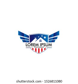 house or building logo icon for american architecture company