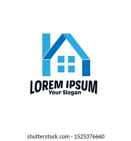 house building logo icon for unique architecture company