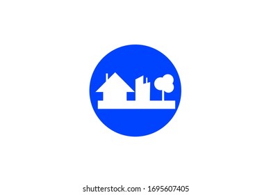 House building logo isolated on white background