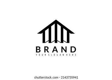 logotipo del edificio de la casa con un diseño sencillo
