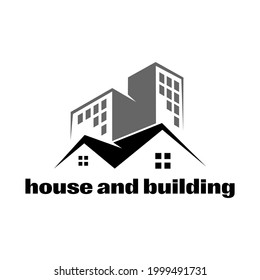 Haus und Baulogo, Vektorgrafik