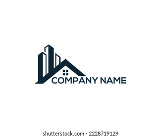 House and Building Modern City Logo Design. Real Estate Creative Vector Illustration.