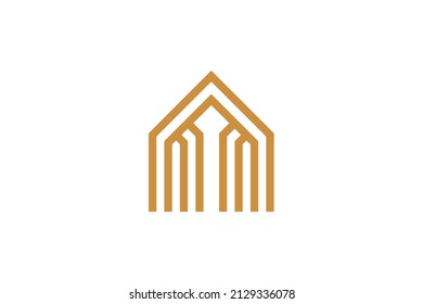 House and Building Monoline Logo