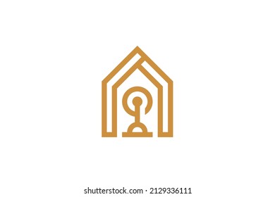 House and Building Monoline Logo