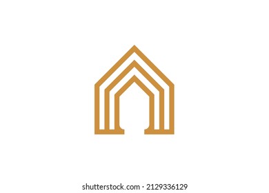 House and Building Monoline Logo