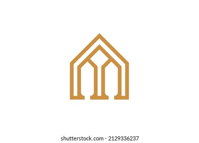 House and Building Monoline Logo