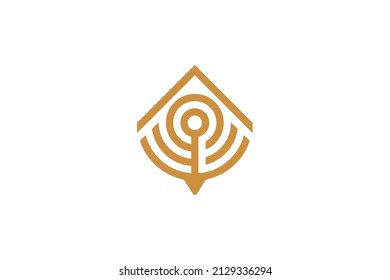 House and Building Monoline Logo