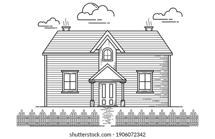 House Building Outline Design for Drawing Book Style ten