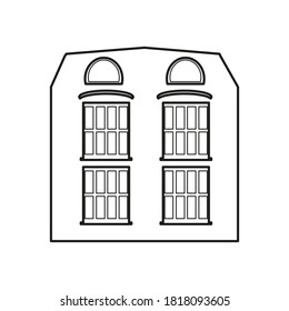 House building outline icon on white background. Contour vector illustration. Architecture concept. Concept design. Vector icon.