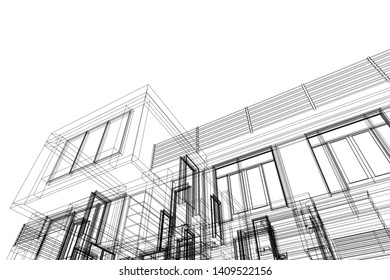 house building project, vector illustration