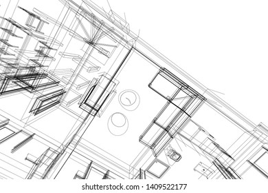house building project, vector illustration
