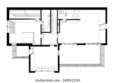 house building project, vector illustration