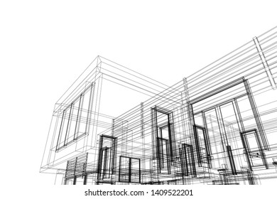 house building project, vector illustration