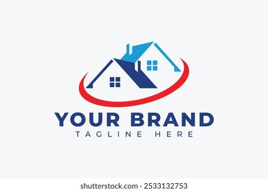 house building real estate flat vector logo template element