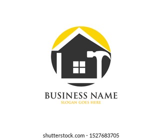 house building and repair service provider vector logo design template