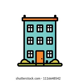 House, building, residential, apartment vector illustration