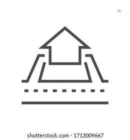 House building or residential in land lot and access road vector icon design. That real estate or property on roadside for residential, development, owned, sale, rent, buy or investment. 64x64 pixel.