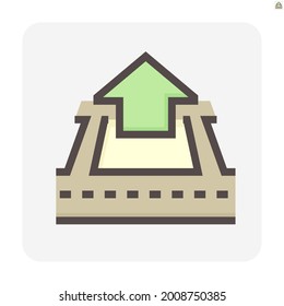 House building or residential in land lot and access road vector icon. That real estate or property on roadside for residential, development, owned, sale, rent, buy or investment. 48x48 pixel.