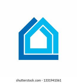 House Building Shape Architecture Business Company Vector Logo Design